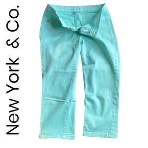 Denim Teal Capri Pants